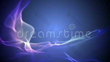 数字波背景摘要标题<strong>深</strong>紫色模糊动画的粒子无缝。
